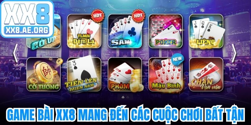 Game bài XX8 mang đến các cuộc chơi bất tận